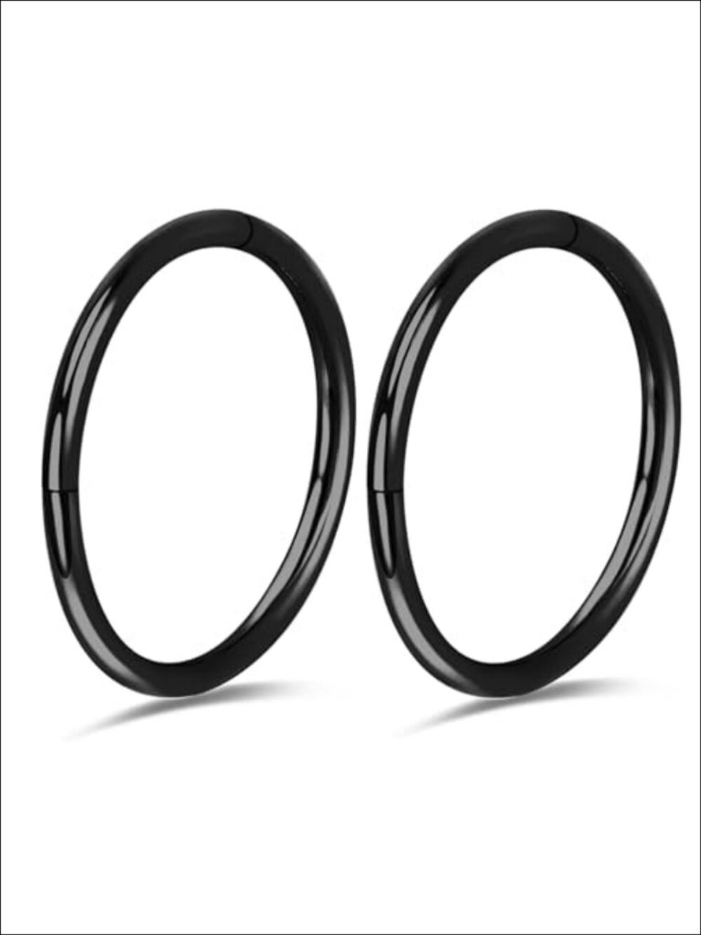 Titanium Nose Rings Hoops 20G 18G 16G 14G Hinged Clicker Septum Cartilage
